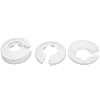 uxcell 25mm Plastic Wall Flange Radiator Water Pipe Cover Collar White 4pcs