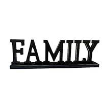 Grace Home Wood Family Tabletop Sign for Home Decor, Wooden Block Letters Family Rustic Freestanding Words House Decoration