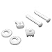 Cosybreeze 2 Pack Universal Toilet Seat Hinge Bolt Screw for Bottom Mounting - White Plastic Toilet Fix Screw Set Replacement for American Standard, Toto Toilets