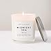 Midnight Sea Natural Soy Wax Candle White Jar Silver Lid Scented Summer Salt Citrus Musk Amber Spa Made in USA Lead and Gluten Free Cotton Wicks Modern Farmhouse Home Decor Bathroom Gift For Her