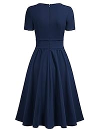 AISIZE Vestido de cóctel para mujer con cuello en V de los años 50