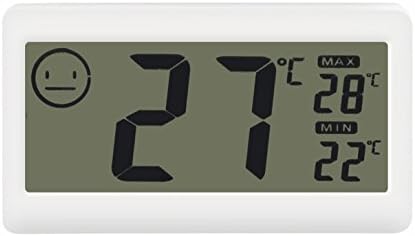 Fliiners Mini Digital Thermometer Hygrometer Temperature Humidity Meter Display with LCD Monitor Indoor Household Office Gym Kitchen etc White (1 Pack)