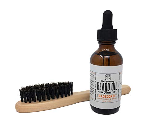 Mini Moustachery Brush & Beard Oil Gadzooks (Lemon Verbena)