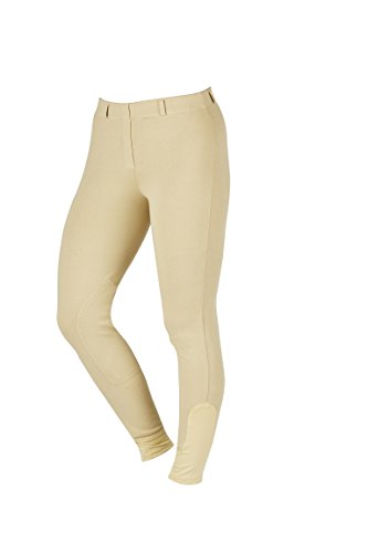 Saxon Ladies Knee Patch Pull On Breech 34 Beige