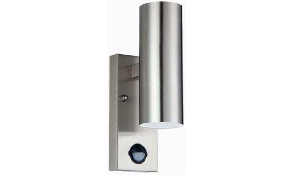 Luceco Stainless Steel Exterior Decorative Gu10 Up or Down Wall Light with Pir Motion Sensor - Ip44