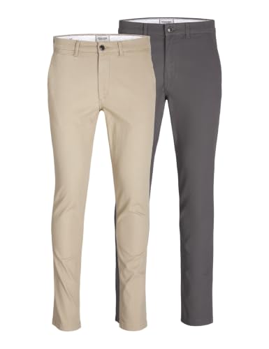 Chino Trousers 2-Pack Slim Fit Chino Trousers Crockery 36 32 Crockery