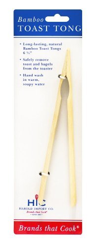 HIC Bamboo Toast Tong (1, 2- Pack)