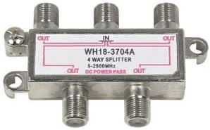 InstallerParts 4Way 2.5GHz Satellite Splitter DC Power Pass