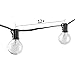 50FT G40 Outdoor Globe String Light Edison Pendant Black Light String for Indoor/Outdoor Holiday Decoration, Garden, Party, Backyard, Bistro, Pergola, Black Wire