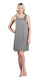 Savi Mom Discreet Maternity/Nursing Breastfeeding Sleeveless Nightgown (Large, Heather Gray)