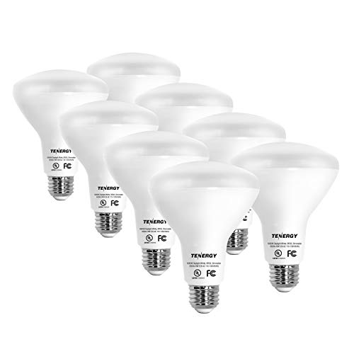 Tenergy Dimmable LED Flood Light Bulbs, 60 Watt Equivalent (8W), Daylight White (5000K), BR30 E26 Medium Standard Base Recessed Light Bulbs for Can Ceiling Light, UL Listed (Pack of 8)