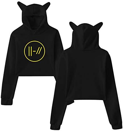 Twenty One Pil-ots Hoodie Cat Ear Sweater Exposed Navel Fashion Kawaii Casual Sweatshirt for Womens