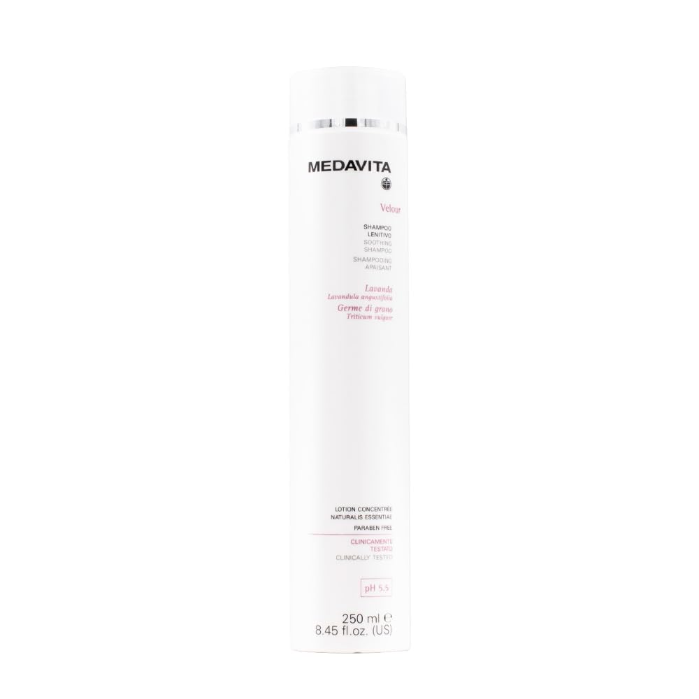 Medavita | Velour Shampoo Lenitivo 250 ml, Dermopurifying Shampoo for Frequent Use, pH 5. 5, Made in Italy