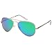 JETPAL Men & Womens Polarized Aviator UV400 Sunglasses - Polarized Teal Mirror Lens Gold Frame
