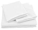 Bed Sheet Set-Deep Pocket Comfort-Affordable Quality-4 Piece, Poly-Cotton Blend, Hypoallergenic, Wrinkle, Fade and Stain Resistant-300TC by Pacific Linens (King, White)