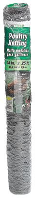 Mat 308404B 24" x 25' 1" Mesh Hexagonal Poultry Netting, Galvanized