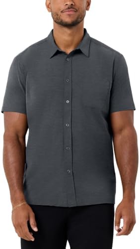 Amazon.com: EXPRESS Men's Slim Cotton Stretch 1MX Dress Shirt - Solid  Button-Up, Easy Care - Black : Clothing, Shoes & Jewelry