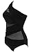Runtlly Women's One Piece Swimsuits One Shoulder Plus Size Swimwear Bathing Suit with See Through Mesh Style