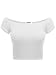 HUHOT Womens Basic Short Sleeves Off The Shoulder Short Cami White Crop Tops for Women Sexy