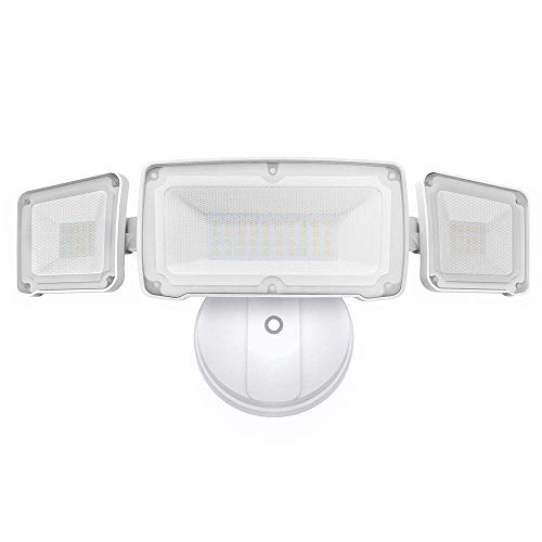 LEPOWER 35W Dusk to Dawn Light LED Security Lights Outdoor, 3500LM LED Flood Light Outdoor, Full Metal, 3000K, IP65 Waterproof 3 Head Outdoor Security Light for Garage, Patio, Porch (Warm Light)