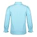 ACSUSS Kids Girls School Uniform Shirt Long Sleeves Ruffled Plain Blouse with Bow Tops Casual Wear Sky_Blue 10