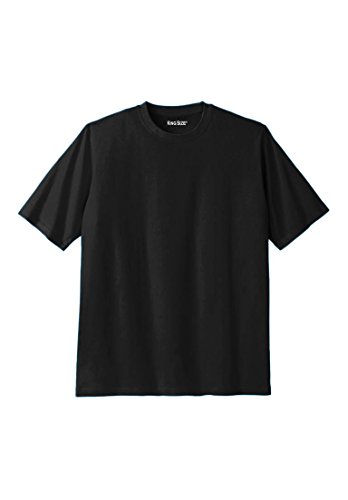 KingSize Men's Big & Tall Lightweight Crewneck Cotton Tee Shirt, Black Big-3Xl