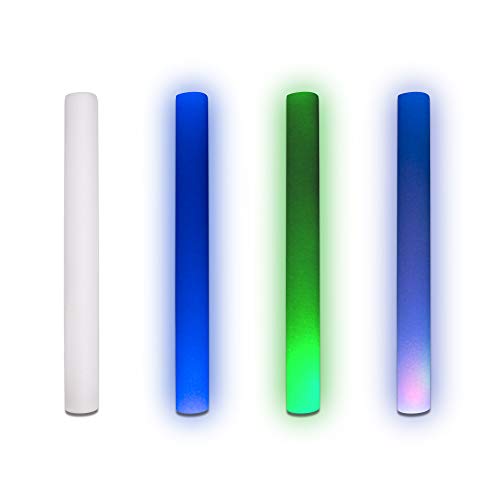 Fun Central 12 Pack LED Supreme Foam Stick Baton Bulk Light Up