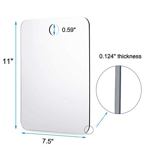 Mofvg Fogless Mirror Fog Shower Mirror Shaving Shatterproof Fogfree No Fog Mirrors with One Adhesive Hook (11\