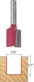 Freud 04-136 5/8-Inch Diameter by 3/4-Inch Double Flute Straight Router Bit with 1/4-Inch Shank