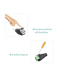 TronicsPros - Cable de interruptor de encendido apagado con tira de luz LED (2 unidades, conector DC de 0.217 x 0.083 in) macho a hembra, interruptor DC Jack, conector de luz LED de cinta, interruptor basculante de 12 V en línea, adaptador de corriente CC