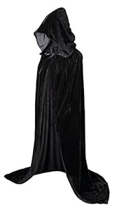 VGLOOK Full Length Hooded Cloak Long Velvet Cape for Christmas Halloween Cosplay Costumes 59