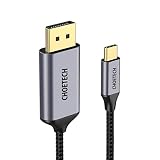 CHOETECH USB C to DisplayPort Cable(6FT/1.8m), Thunderbolt 3 to DisplayPort Coaxial Braided Cable Supports 4K 60Hz Compatible with MacBook Pro/MacBook Air/iPad Pro 2018, Surface Book 2, Dell XPS 15
