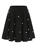 Romwe Women's Stretchy High Waist A-Line Flared Swing Mini Skater Skirt