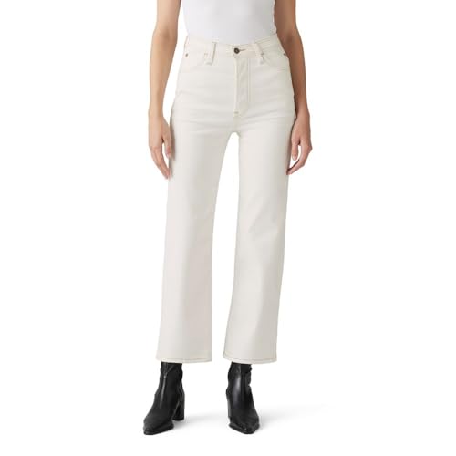 Levi's Women's Riveted Ribcage Straight Ankle Jeans, (New) Egret, 24