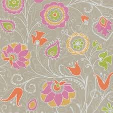 Eijffinger Suzani Floral Trail Leaf Chic Bright Feature Wallpaper