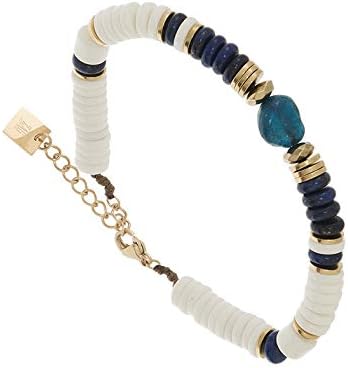 Surfer Bracelet with Discs and Nuggets Apatite