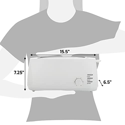 Elite Gourmet ECT4829 Long Slot 4 Slice Toaster, 6 Toast Settings