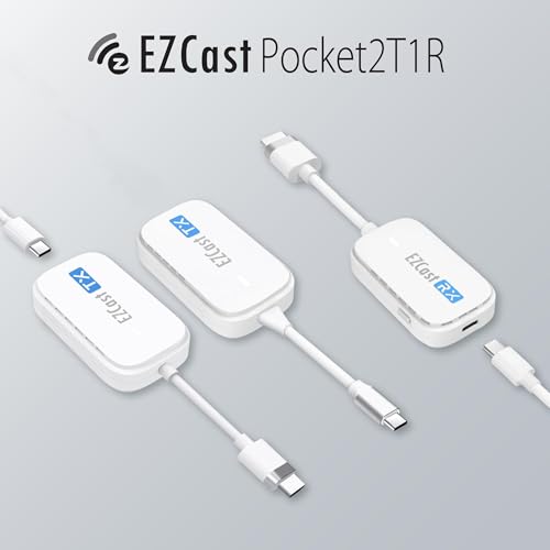 EZCast Wireless HDMI Transmitter & Receiver Kit Two Transmitters (Type-C & HDMI) and Receiver Ultra-Low Latency, Plug & Play for Laptop/PC to TV/Projector