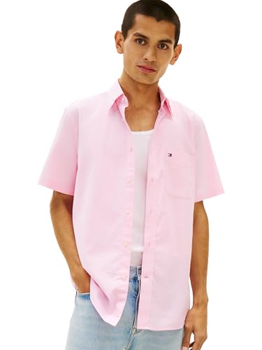 Tommy Hilfiger Men's Short Sleeve Oxford Shirts in Regular Fit, Men's Button Do…