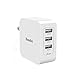 USB Wall Charger EasyAcc 3-Port 36W 7.2A Travel Charger with Foldable Plug for iPhone 8 X 7 6s 6 Plus, iPad, Galaxy S8/S8+ S7 S6 and More