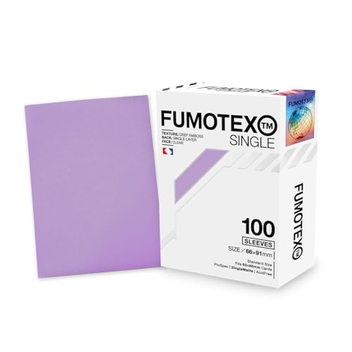 FUMOTEX SINGLE SLEEVE (フモテックス シングル スリーブ) 100枚入 トレーディングカード エンボス加工 高透過性クリア パープルクンツァイト