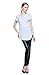 Coreal Ladies Short Sleeve V-Neck Round Hem Cotton Spandex T-shirt(White M)