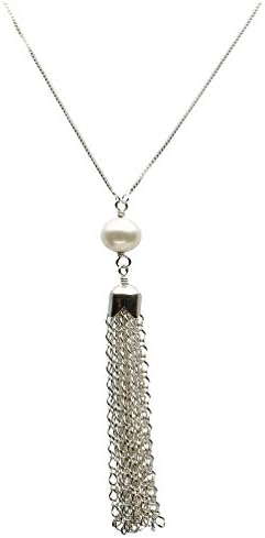 Sterling Silver Chain Figaro Tassel Box Chain Y Necklace Italy 36"