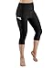 ODODOS Women's High Waist Yoga Capris with Pockets,Tummy Control,Workout Capris Running 4 Way Stretch Yoga Leggings with Pockets,Black,X-Large