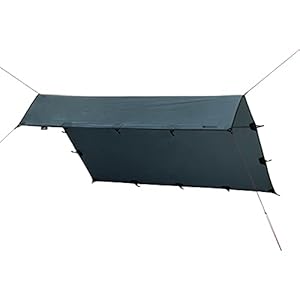 qeedo Smart Tarp-luifel, Trekking Tarp, licht, robuust, waterdicht, 3×3 (M) / 3×4 (L) / 3,2×2,8m (Hex)