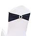 SheYang 100PCS Navy Stretch Chair Sashes Bows Elastic Chair Bands with Buckle Slider Sashes Bows for Wedding Hotel Banquet Birthday Party Decorations (100PCS, Navy Blue)