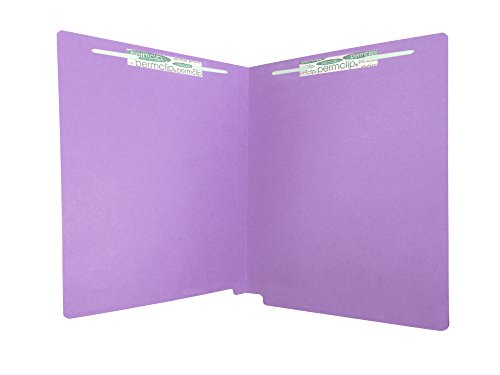 Medical Arts Press Match Heavy Duty Colored End Tab Folders with 2 Permclip Fasteners- Purple, Letter Size, 20pt (40/Box)