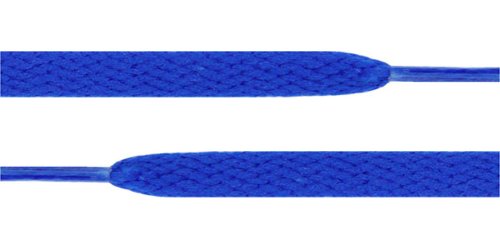 Flat Shoelaces 5/16" Wide Solid Colors Several Lengths For Sneakers and Shoes (Royal Blue-45)