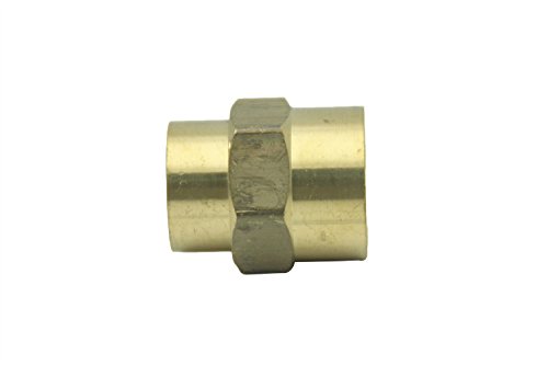 LTWFITTING Brass BSP Pipe Fitting 1/2-Inch x 1/4-Inch Female BSPP Reducing Coupling Water Boat (Pack of 5)