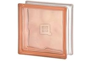 Quality Glass Block 7.5 x 7.5 x 3 Basic Wave Pink Color Glass Block